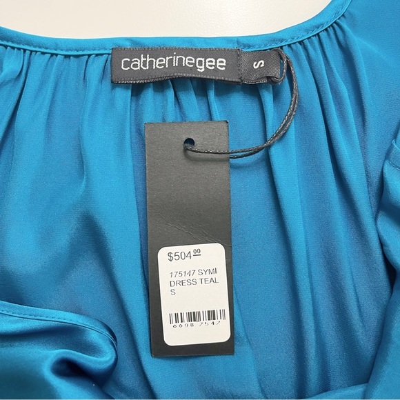 Catherine Gee Symi Silk Sleeveless Maxi Dress - Teal - Picture 8 of 10